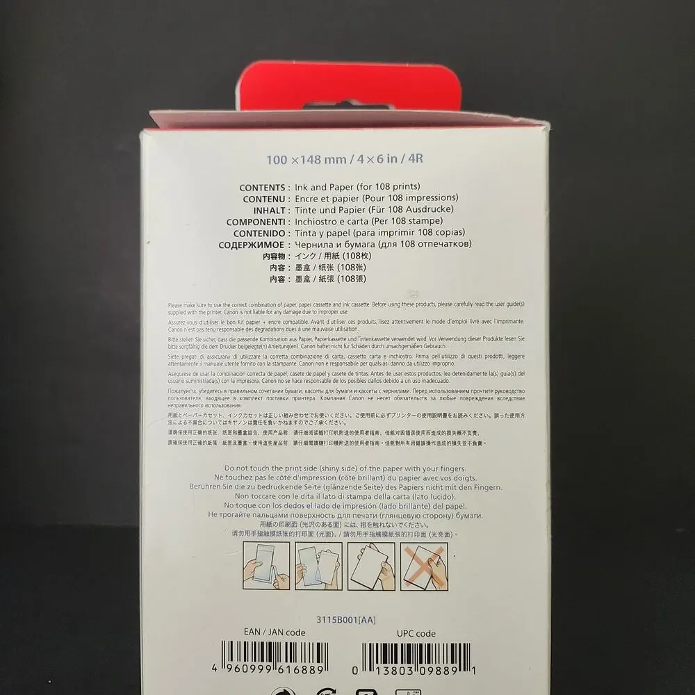 New Canon Selphy CP Color Ink / Paper Set KP-108IN